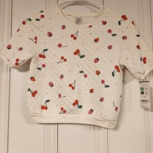 Carter's 6/6X White Tee with Cherry and Strawberry Pattern